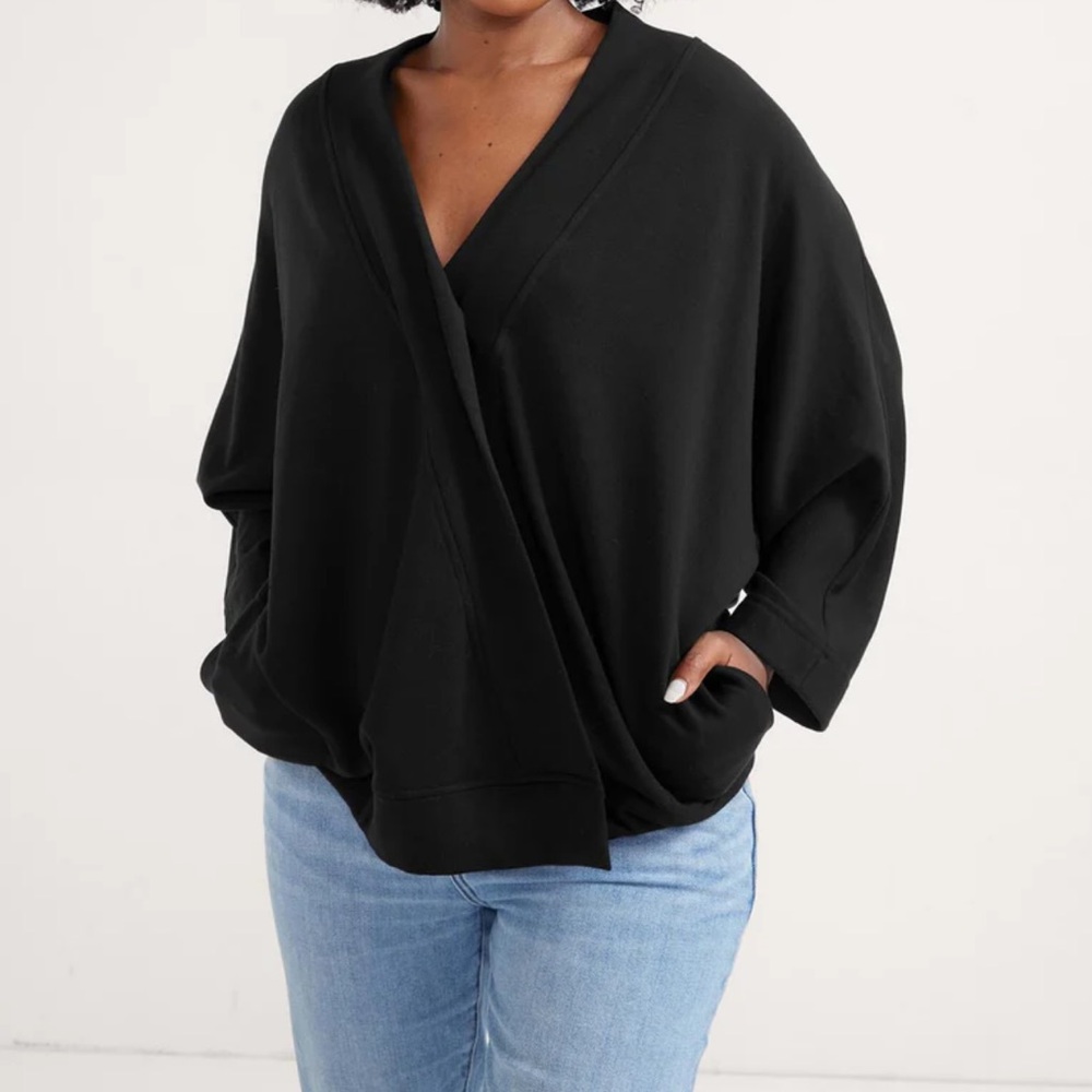 Hatch Women's Black V-Neck Sweater